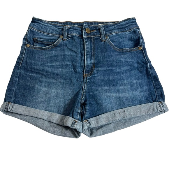 Pistola Womens 27 Dark Wash Mid Rise Cuffed 3.5" Inseam‎ Denim Shorts - Picture 1 of 9
